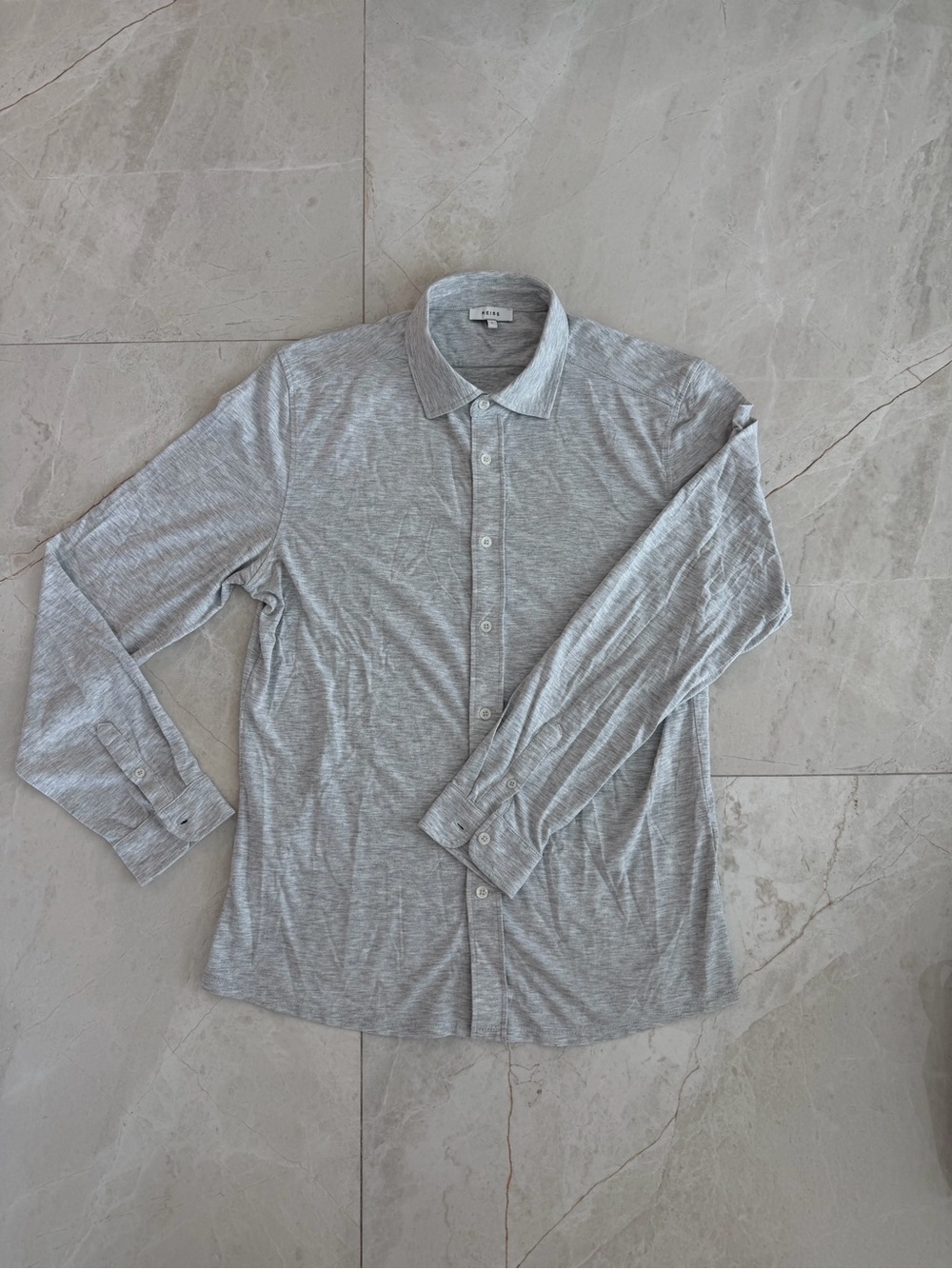 Reiss Light Gray Men's Casual Button-Down Shirt